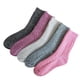 thumbnail image 1 of Xiao Hua Paquete de 5 calcetines de lana de punto para mujer, vintage, suaves, cálidos, gruesos y fríos, multicolor (polvo retorcido), 1 of 3