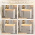 thumbnail image 2 of HARIPUL 50-inch Reception Desk with Counter, Front Desk Office Desk with Storage Shelves & LED Lights, White, 2 of 8