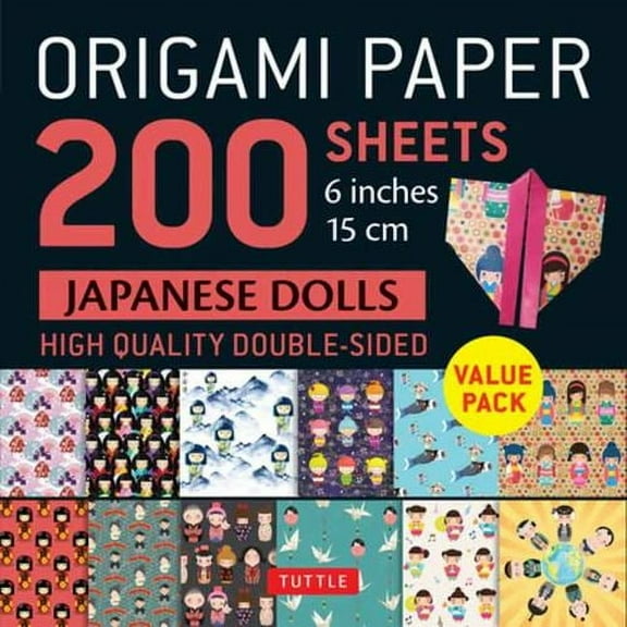 Tuttle Origami Paper Double Sided Kokeshi Doll Theme 6 Inch 200 Sheets
