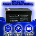 thumbnail image 5 of PowerStar 12V 3.3ah Battery Compatible with CF-12V3 12V 3.2Ah F1 Replacement Battery, 5 of 5