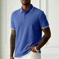 thumbnail image 2 of JULMCOMO Polo Shirts for Men Contrast Trim Collared Short Sleeve Summer Golf Shirts Slim Fit Comfy Soft Business Casual Men Clothing Blue M, 2 of 5