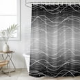 thumbnail image 4 of Black Gray Ombre Bathroom Shower Curtains with 12 Hooks Polyester Waterproof Shower Curtain for Stalls and Bathtubs Modern Abstract Striped Polka Dots Decorative Bathroom Privacy Curtain 60x72 Inches, 4 of 9