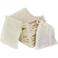 thumbnail image 1 of 50 Pack Reusable Cotton Muslin Bags for Kitchen, Potion, Tea, Coffee, Spice Storage, White, 1 of 5