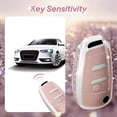 thumbnail image 6 of Key Fob Cover Compatible with Audi A3 A5 A5L A6 A6L Q6L Q6 RSQ6 RS6 SQ6 S6 E-tron 2025-2026 Crystal Diamond Keychain Case Holder Protector,Type-A-flip-pink, 6 of 7