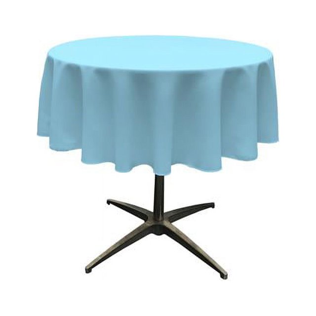 LA Linen TCpop51R-TurquoiseLgtP40 Nappe Popeline en Polyester Turquoise Clair - 51 Po Ronde