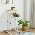 thumbnail image 4 of Patiojoy Mobile Standing Desk Height Adjustable Stand Up Computer Workstation Rolling Presentation Cart w/Wide Platform Natural, 4 of 6