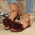 thumbnail image 6 of Women's 3D Flower Flat Sandals Dressy Comfortable Slide Sandals Fashion Open Toe Slip On Beach Sandals for Summer, 6 of 9