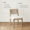 thumbnail image 3 of Nathan James Beacon Boho Dining Chair, Boucle Dining Chair with Seagrass Accent and Solid Wood Legs, Cream Boucle/Light Brown, 3 of 6