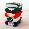 thumbnail image 6 of Xmarks 5 Pairs Kids Christmas Socks Thicken Terry Thermal Winter Warm Holiday Cotton Socks Toddler Children Gifts, 6 of 9