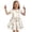 F24 Beige, variant on Likimi Kids Child Girls Dress Easter Short Sleeve Cartoon Print Crew Neck Comfort Casual Summer Dress Beige Size 4-5 Years