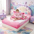 thumbnail image 4 of Manfei Pink-Blue Axolotl Twin Fitted Sheet,Watercolor Salamander Print Bedding,2pcs,1 Fitted Sheet and 1 Pillowcase, 4 of 6