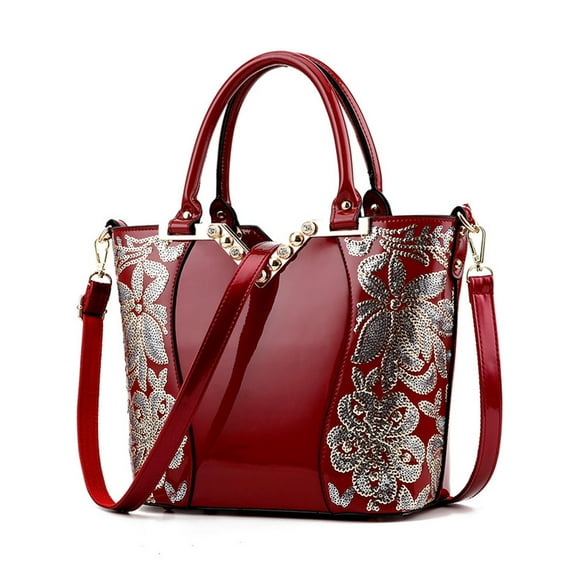 UKAP Ladies Tote Bags Large Capacity Shoulder Bag Top Handle Handbags Classical Gift Crossbody Purses Red