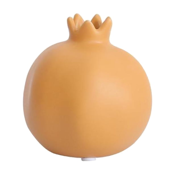 Jarrón de cerámica artística con forma de granada, ideal para sala de estar, comedor o como elemento decorativo para el hogar. M amarillo
