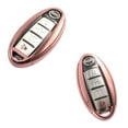 thumbnail image 5 of Xotic Tech Rose Pink Soft TPU + Hard ABS Remote Smart Key Fob Full Sealed Shell Case Cover for Nissan 4 buttons, 5 of 7
