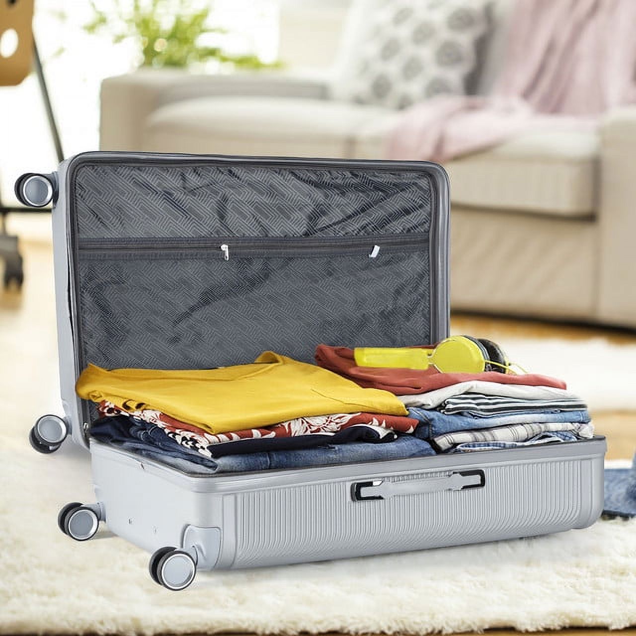 Hikolayae Dorado Collection Hardside Spinner Luggage Sets in Silver, 3 Piece - TSA Lock - image 4 of 9