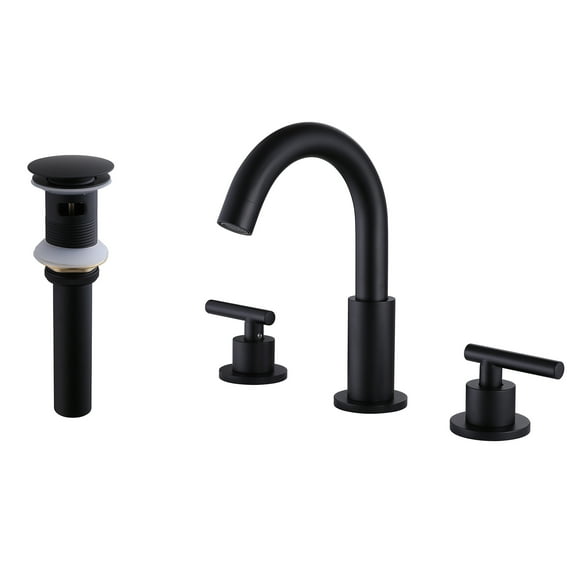 Dual Handle Deck Mounted Bathroom Widespread Faucet with Pop-up Drain