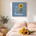 thumbnail image 4 of You Are My Sunshine Canvas Wall Art for Living Room, Vintage Country Yellow Sunflower Floral Bees Heart Haze Blue Poster Print Painting for Bedroom Home Decor Wall Pictures Prepare To Hang 10"x10", 4 of 9