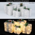 thumbnail image 4 of Set of 4 Christmas Lighted Gift Boxes Christmas Boxes with 80 LED Light String Indoor Outdoor Present Boxes Ornaments for Christmas Decoration, White, 5.1/5.9/6.7/7.48 Inches, 4 of 7