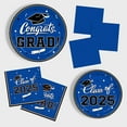 thumbnail image 4 of Graduation Party Plates and Napkins Gatherfun Graduation decorations class of 2025 Blue Disposable Paper Plates Luncheon Napkins Cocktail Napkins for Congrats Grad Party Decorations, Serve 50, 4 of 10