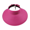 thumbnail image 2 of TANGNADE Sun Hats for Women Visor Wide Brim Roll Up Ponytail Summer Beach Hat UPF Packable Foldable Travel Summer Hats Hot Pink, 2 of 4