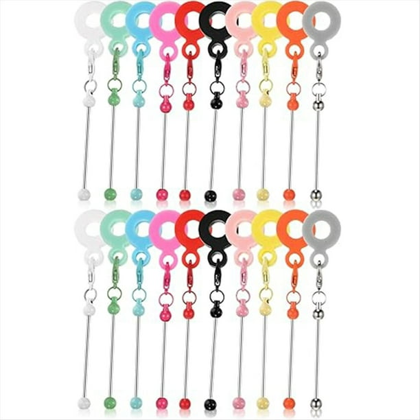 20 Piezas de Dijes para con Cuentas, Dijes de Pajita para Vaso, Barra en , Adaptadores de Dijes de Pajita con Cuentas, Adornos Colgantes.