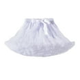 thumbnail image 2 of BRGZLK Girls Tutu Dress Fashion Solid Color Elastic Waist Half Skirt Mesh Skirt Stage Performance Layered Tulle Ruffle Skirt Princess Party Birthday Outfit White 0-2 Years, 2 of 5