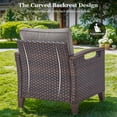thumbnail image 5 of PARKWELL Outdoor Wicker Lounge Chair Set of 2,All-Weather Rattan Bistro Set Accent Club Chair,Ideal for Porch Deck Backyard,Brown/Beige, 5 of 10
