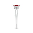 thumbnail image 3 of ANGARA Natural Solitaire Oval Ruby Split Shank Engagement Ring with Trio Diamonds in 14K White Gold for Women (Size-6x4mm) | July Birthstone, Anniversary, Jewelry Gift for Women | Natural Ruby Ring, 3 of 9