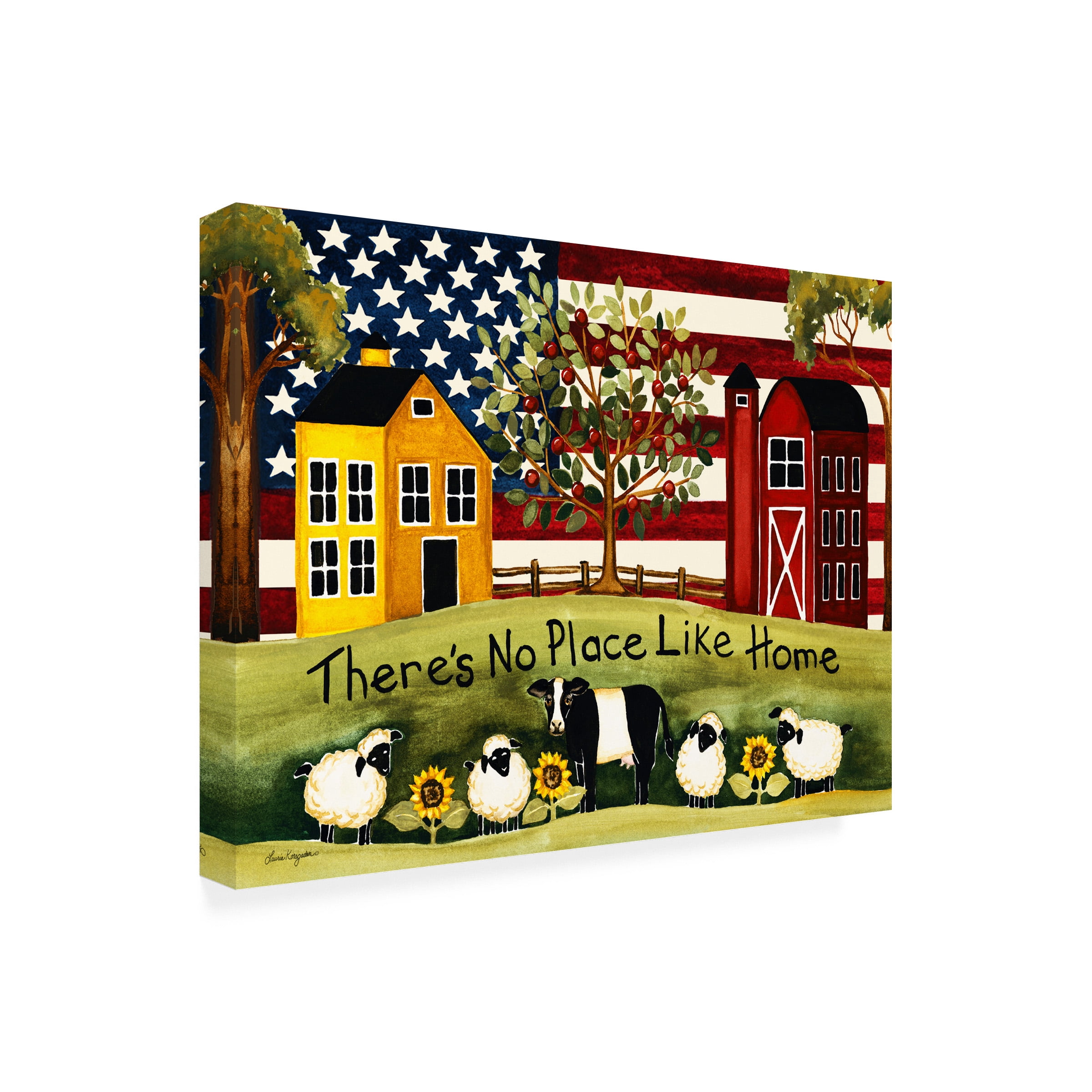 Laurie Korsgaden 'Yellow Red Homes' Outdoor Canvas 18x24