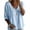 113#Light Blue, variant on Womens Summer Gauze Boho Tops Casual Linen Cotton Tunic Blouse 3/4 Sleeve V Neck Shirts Beach Vacation Tees