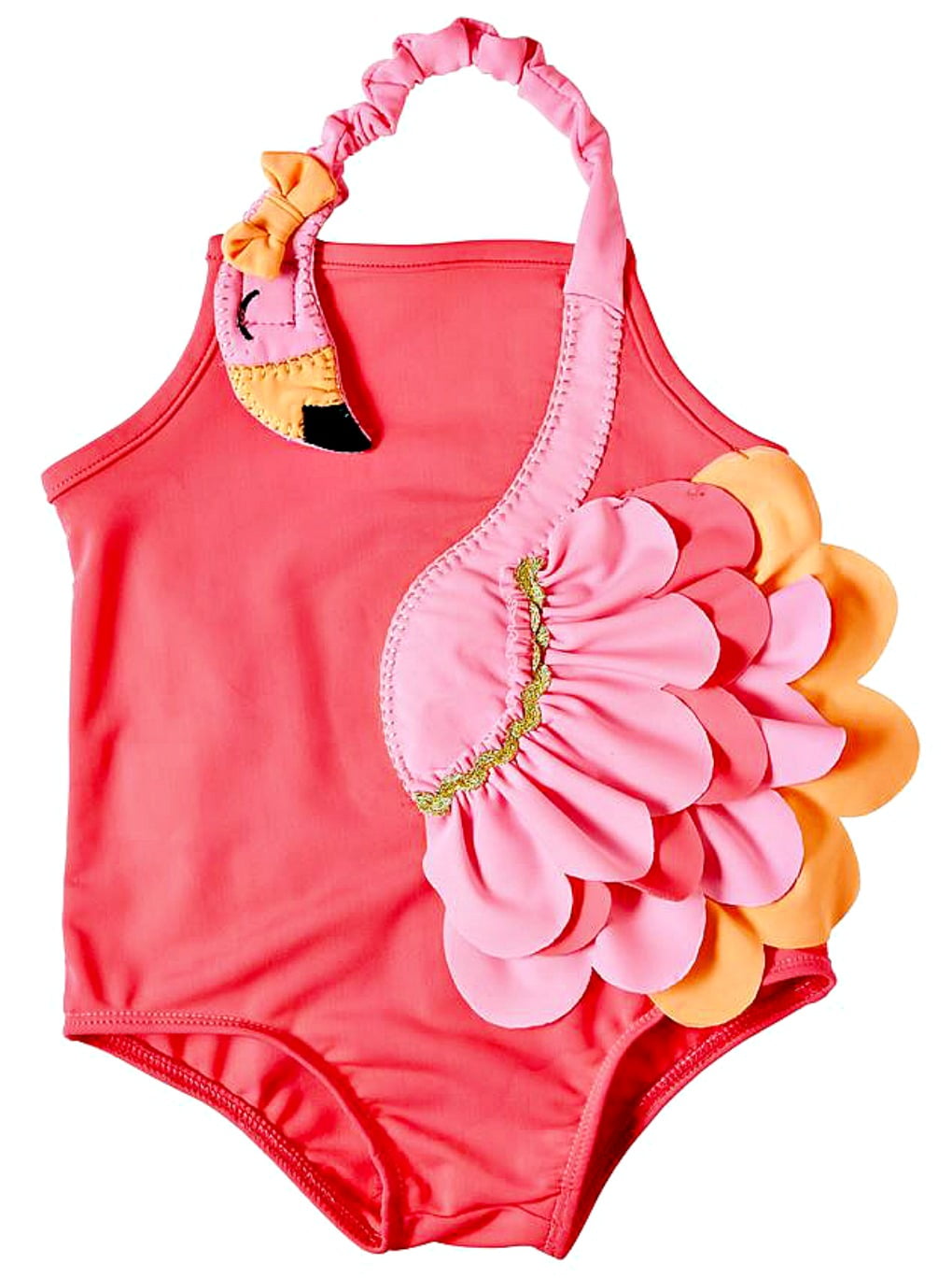 baby girl flamingo bathing suit