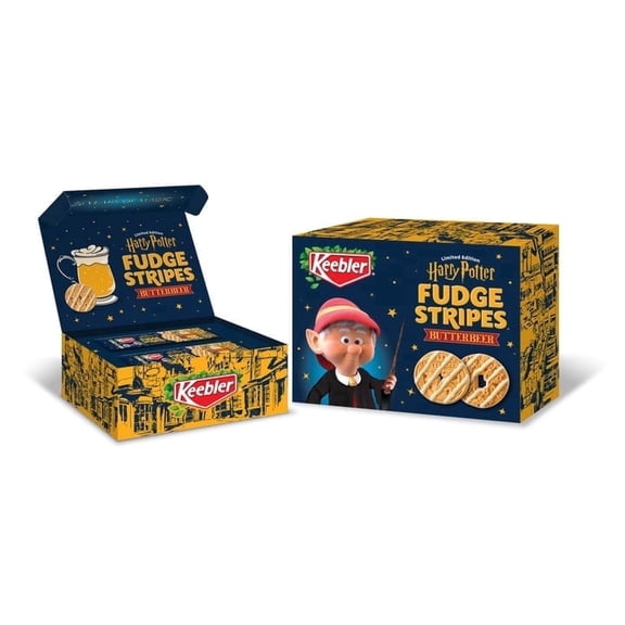 Keebler Harry Potter Box -  Two Packs Limited Edition Butterbeer Fudge Stripes 9.5oz