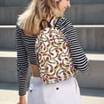 thumbnail image 6 of Picia Colorful Fishes Printed Canvas Daypack - Stylish and Durable Vintage Compact Backpack - Class, Work, Travel, or Laptop Bookbag,Organized Compartments-Medium, 6 of 6