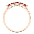 thumbnail image 5 of 0.35 ctw Wedding Band for Women - 14K Rose Gold Natural Garnet Stackable Eternity Ring, 5 of 6