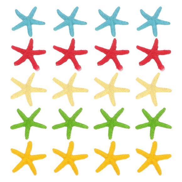 Minkissy 20Pcs Aesthetic Fish Tank Decor Star Ornament Resin Assorted Color for Indoor Aquarium Setup