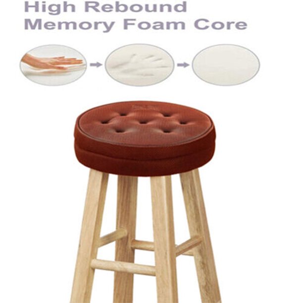 Round Bar Stool Cushion Memory Foam Bar Chair Seat Cushion Cover 12x12
