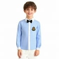 thumbnail image 6 of Cethrio Boys' Button Down Shirts, Cotton Casual School Uniform Bow Tie Long Sleeve Shirts Black Size 14-16, 6 of 6