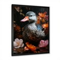 thumbnail image 2 of Designart "Floral Shadow Diver Duck" Animals Framed Wall Art - Traditional Black Duck Living Room Framed Canvas Art, 2 of 6