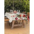 thumbnail image 2 of Outdoor Tablecloth with Umbrella Hole and Zipper, Red Christmas Rectangle Table Cloth 60x120 Inch Waterproof Tablecloth, Xams Tree Winter Poinsettia Pine Cones Farmhouse Picnic Table Cover for Patio, 2 of 7