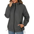 thumbnail image 2 of adviicd Rain Jacket for Women Waterproof Lightweight Windbreaker Jacket with Hood Packable Raincoat with Pockets Dark Gray, XL, 2 of 9