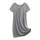 thumbnail image 1 of TaTaai Women's Summer Casual Fashion Solid Crew Neck Short Sleeve Mini Nightgown Soft Comfortable Short Dress Gift, 1 of 9