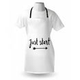 thumbnail image 3 of Motivational Apron Calligraphy Arrow Concept Modern Life Advice Words of Wisdom Inspiring Phrase, Unisex Kitchen Bib Apron with Adjustable Neck for Cooking Baking Gardening, Black White, by Ambesonne, 3 of 3