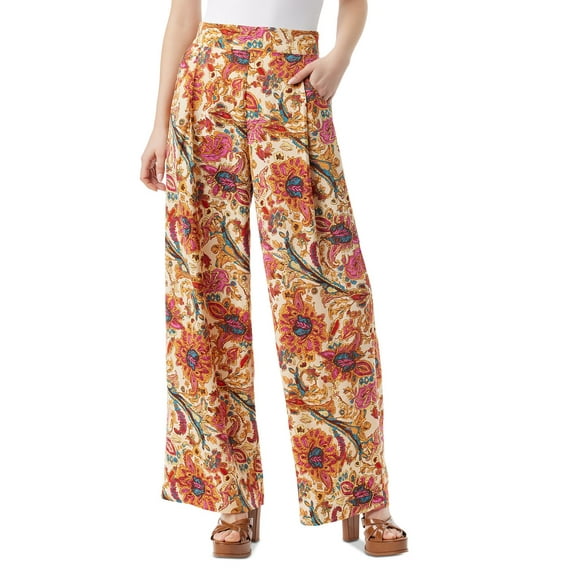Jessica Simpson Plus Size Winnie Printed Wide-Leg Pants, Bigment Paisley, Size 3X