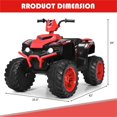 thumbnail image 4 of Pemberly Row Quad 4 Roues 12 V pour Enfants, Voiture à Chevaucher avec Lumières DEL, Musique, USB, Rouge, 4 of 9