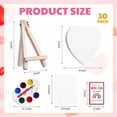 thumbnail image 3 of 30 Set Valentine's Gift Mini Painting Set Heart Shape Canvas Wooden Easel, Watercolor Paint and Brush Kit with Valentines Cards for Exchange Gifts Party Favor Art Supplies Beginner Painting, 3 of 7