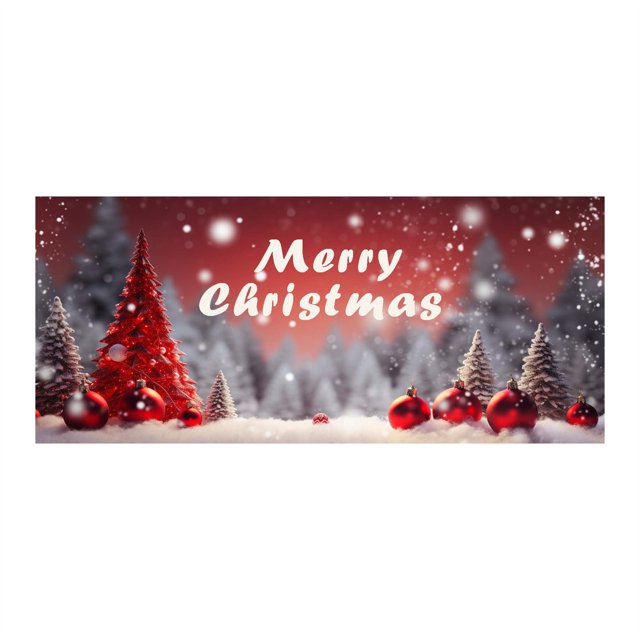 Decoración Navideña Para Puertas De Garaje. Cartel Mural Para Puertas De Garaje. 7 X 16 Pies. Gran Cartel De Feliz Navidad Para Fiestas Navideñas.