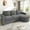 Grey, variant on Harper & Bright Designs L-Shaped Sectional Sofa Set with Curved Chaise and Lounger, 3-Seat Couch with USB Ports, Chenille Upholstered Sectional Sofa for Living Room, Grey