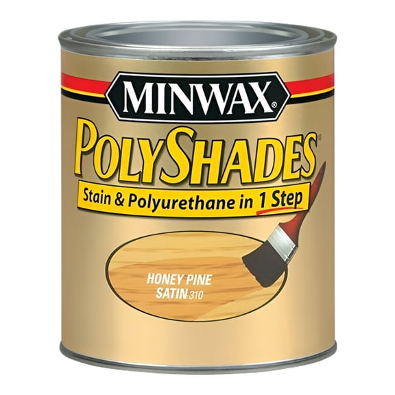 Minwax PolyShades Stain and Polyurethane - Durable Satin Finish - Quart, Honey Pine