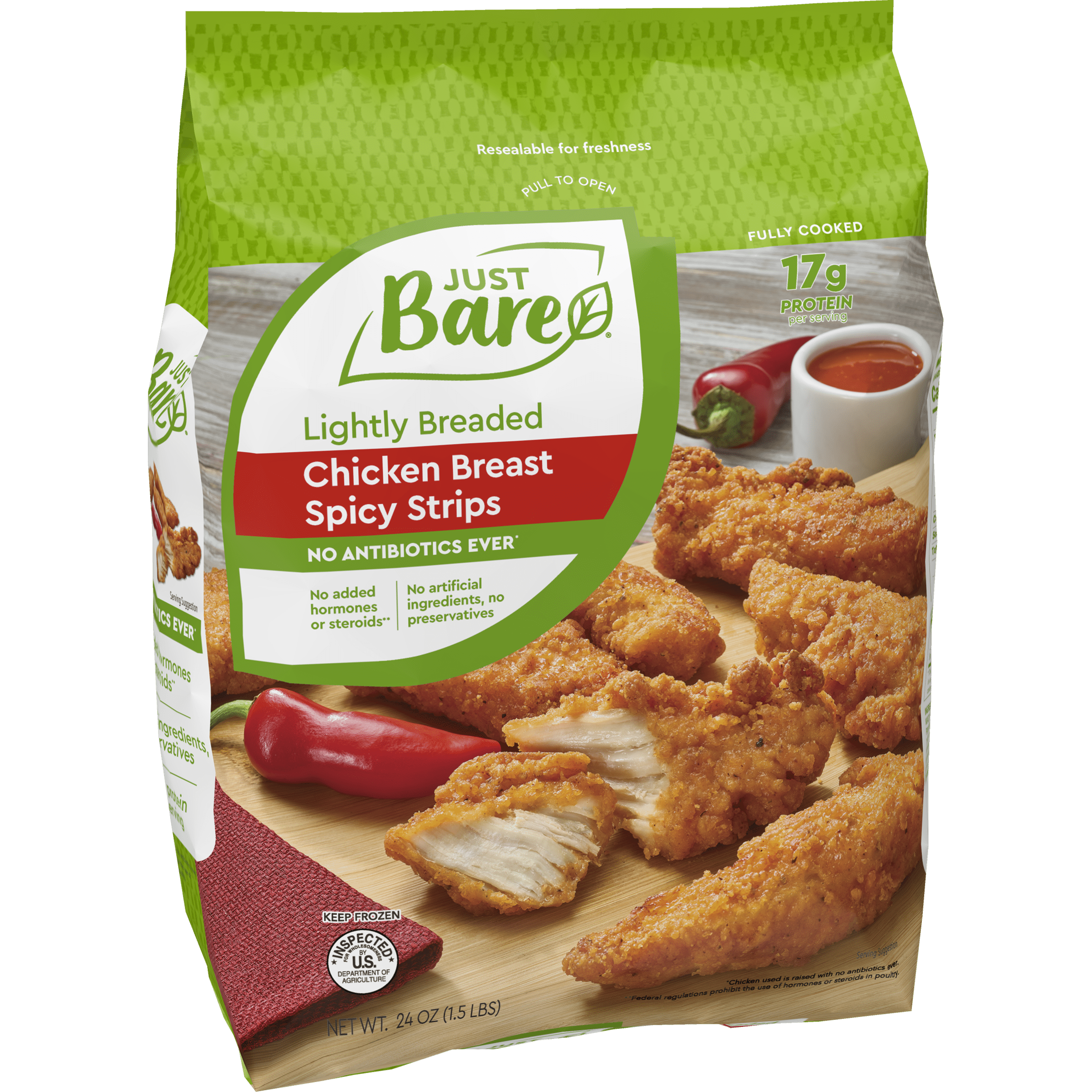 Lightly Breaded Chicken Breast Original Strips (3lbs) - Just Bare Foods