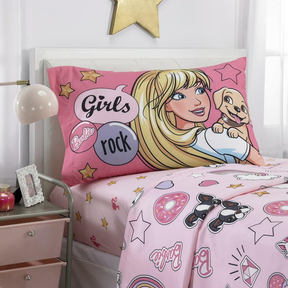 Barbie Sheet Set, Kids Bedding, BFF Crew - Walmart.com - Walmart.com